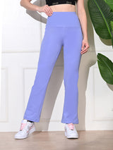 Effortless Women's Lycra Flared Tights - Lilac