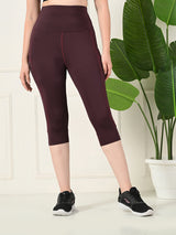 Pocket-Ready Maroon Training Capri