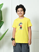 100% Cotton Playful Rabbit T-shirt – Yellow