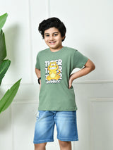 100% Cotton Playful Optimistic T-shirt – Pista Green