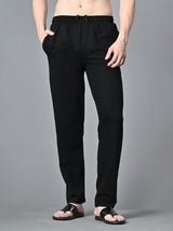 Essential Regular Fit Cotton Track Pant - Black