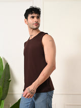 Easy-Wear Solid Coffee Cotton Sando