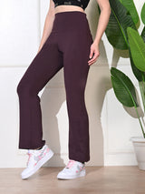 Effortless Women's Lycra Flared Tights - Wine