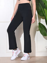 Effortless Women's Lycra Flared Tights - Black