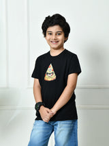 100% Cotton Playful Pizza T-shirt – Black