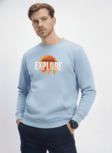 Ultra-Warm Fleece Sweatshirt - Sky Blue - Explore