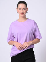 Timeless 100% Cotton Solid T-shirt - Lavender