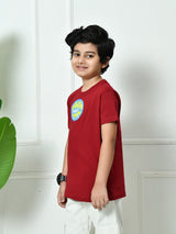 100% Cotton Playful Banana Board T-shirt – Maroon