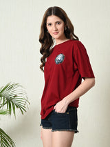 Classic 100% Cotton Lioness T-shirt – Maroon
