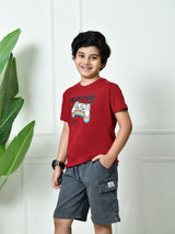 100% Cotton Playful Gaming T-shirt – Maroon
