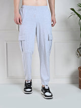 Utility Cargo Jogger with Pockets - Melange Grey