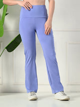 Effortless Women's Lycra Flared Tights with Pockets - Lilac