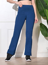 Effortless Women's Lycra Flared Tights - Classic Blue