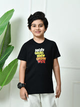 100% Cotton Playful ABCD T-shirt – Black