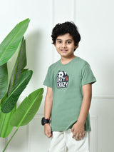 100% Cotton Playful Lazy Panda T-shirt – Pista Green
