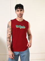 Easy-Wear California Colorful Print Cotton Sando – Maroon