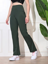 Effortless Women's Lycra Flared Tights - Sage