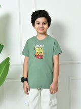 100% Cotton Playful ABCD T-shirt – Pista Green