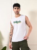 Easy-Wear California Colorful Print Cotton Sando – White