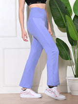 Effortless Women's Lycra Flared Tights - Lilac