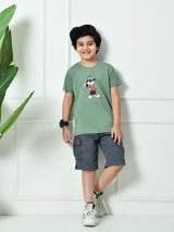 100% Cotton Playful Rabbit T-shirt – Pista Green