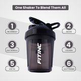 ShakePro 300ml Protein Shaker for Pre & Post Workout Mixes - Black