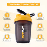 ShakePro 300ml Protein Shaker for Pre & Post Workout Mixes - Yellow