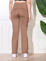 Effortless Women's Lycra Flared Tights - Cocoa