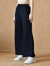 Women's Signature Cotton Flared Pant - Navy Blue