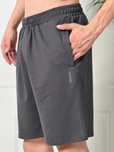 Easy Multi-Pocket Cotton Shorts – Charcoal Grey
