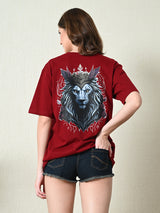 Classic 100% Cotton Lioness T-shirt – Maroon