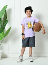 100% Cotton Playful Optimistic T-shirt – Lavender