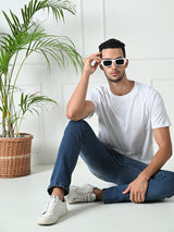 Comfy 100% Cotton Solid Regular Fit Tee - Melange Grey