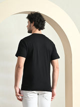 Comfy 100% Cotton Solid Regular Fit Tee - Black