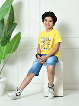 100% Cotton Playful Optimistic T-shirt – Yellow