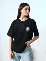 Classic 100% Cotton Lioness T-shirt - Black