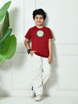 100% Cotton Playful Banana Board T-shirt – Maroon