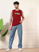 Easy-Wear California Colorful Print Cotton Sando – Maroon