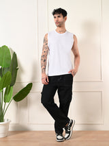 Easy-Wear Solid White Cotton Sando