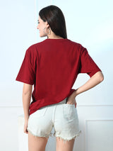 Timeless 100% Cotton Solid T-shirt - Maroon