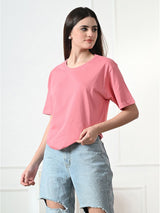 Timeless 100% Cotton Solid T-shirt - Peach