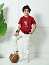 100% Cotton Playful Rabbit T-shirt – Maroon