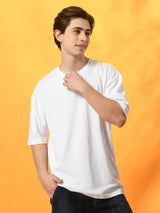 Relaxed Oversized 100% Cotton Solid Tee – White