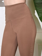 Effortless Women's Lycra Flared Tights - Cocoa