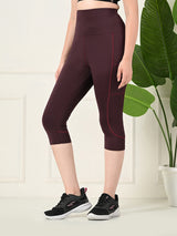 Pocket-Ready Maroon Training Capri