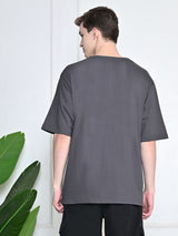 Everyday 100% Cotton Lazy Panda T-shirt – Charcoal Grey