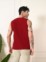 Easy-Wear Solid Maroon Cotton Sando