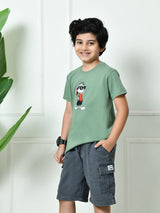 100% Cotton Playful Rabbit T-shirt – Pista Green