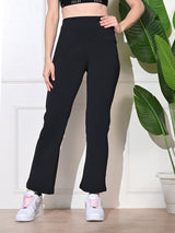 Effortless Women's Lycra Flared Tights - Black