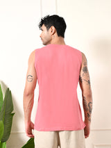 Easy-Wear Solid Peach Cotton Sando
